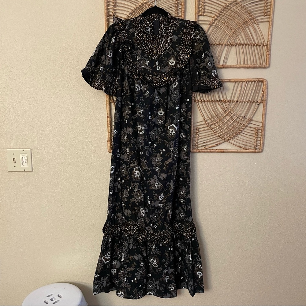 Vtg Jane M Hawaii Dress Muumuu Lace‎ Prairie Cottage Victorian 80s Women's S B16